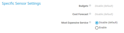 Specific Sensor Settings